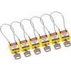 Kompakte Sicherheitsschlösser – mit Kabelbügel, Gelb, KA - Gleichschließende Schlösser, Stahl, 108.00 mm, 6 Stück / Box